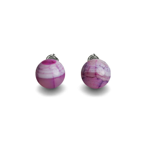 Agate de Mûrier | Argent sterling .925 | Boucles d'Oreilles Pierres Précieuses
